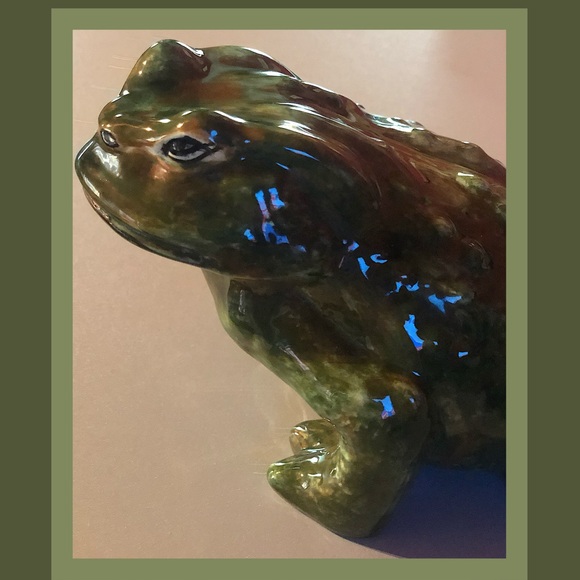 Vintage Collector Hand Painted Glazed Ceramic Toad - Picture 4 of 6